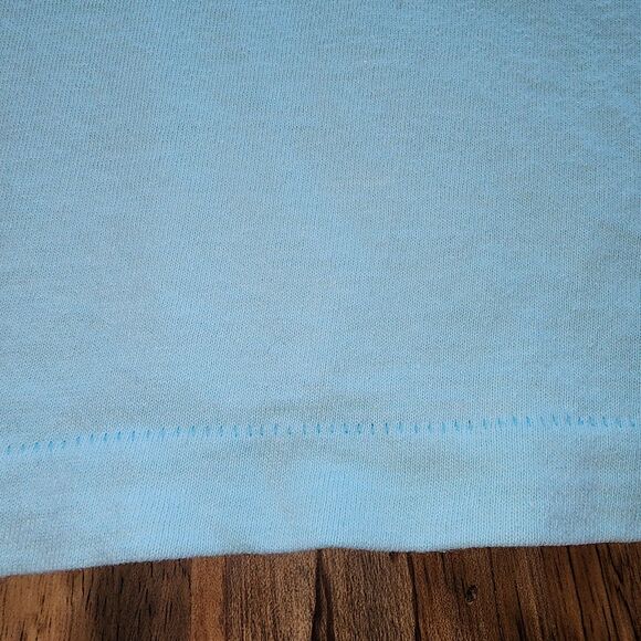 Vintage 90's Black Hills Native American Light Blue Single Stitch T-Shirt Size L - Picture 9 of 9